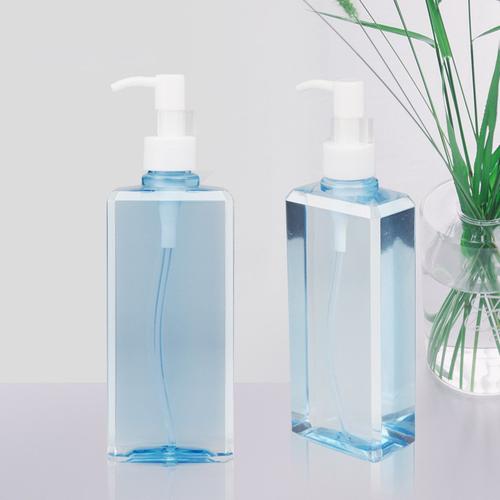高档乳液瓶300ml 蓝色洗发水瓶子pet塑料瓶四方瓶沐浴露瓶